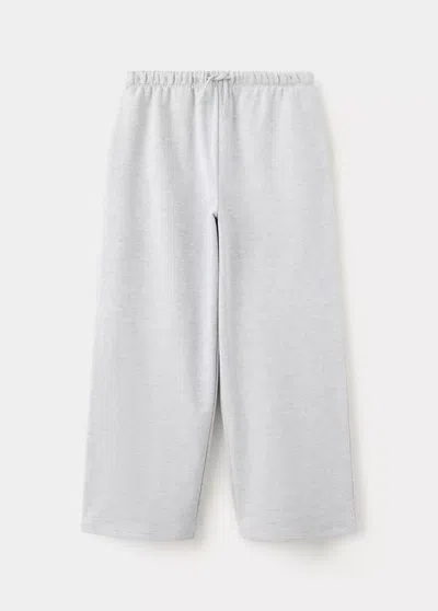 Mango Kids' Pantalon Coton À Cordon In Gray