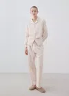 Mango Pantalon Coton À Rayures In Rose