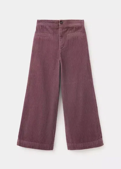 Mango Kids' Pantalon Coton Velours Côtelé In Violet Clair/pastel