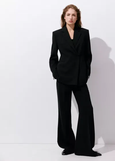 Mango Pantalon De Costume Taille Haute In Black