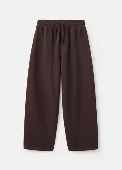 Mango Kids' Pantalon De Jogging Cordon In Brown