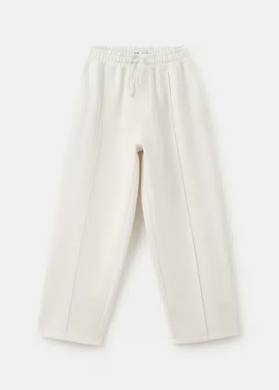 Mango Kids' Pantalon De Jogging Cordon In White