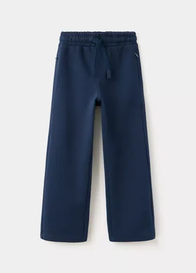 Mango Kids' Pantalon De Jogging Wideleg In Blue