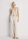 Mango Pantalon De Pyjama Soie Gris Clair/pastel - Femme - M -  In Blue