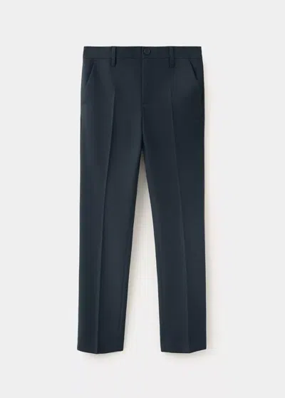 Mango Kids' Pantalon De Tailleur Droit In Blue