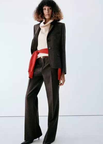 Mango Pantalon De Tailleur Droit In Black