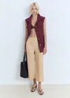 Mango Straight-cut Crop Trousers Medium Brown