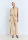 Mango Pantalon Droit 7/8 Marron Moyen - Femme - Xl -  In Neutral