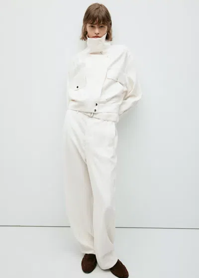 Mango Pantalon Droit Avec Ceinture In Blanc