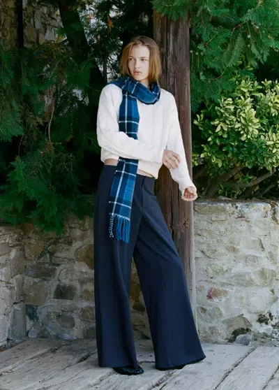 Mango Pantalon Droit In Bleu Marine
