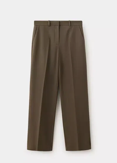 Mango Pantalon Droit Costume In Green
