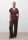 Mango Pantalon Chocolat - Femme - 42 -  In Brown