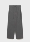 Mango Chalk-stripe Straight Trousers Grey