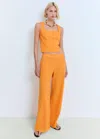 Mango Flowy Straight-fit Trousers Orange