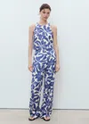 Mango Floral Print Straight Leg Pants