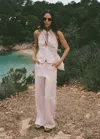 Mango Straight Trousers With Slits And Bows Pastel Pink