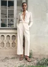 Mango Straight-fit Pleated Pants In Gray