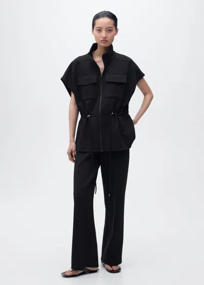 Mango Pantalon Droit Taille Élastique Noir - Femme - Xl -  In Black