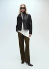 Mango Pantalon Droit Taille Normale Kaki - Femme - 44 -  In Kaki