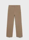 Mango Straight Mid-rise Trousers Medium Brown