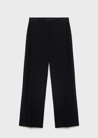 Mango Straight Mid-rise Trousers Black