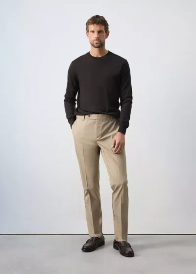 Mango Pantalon Dublino Chino Slim-fit In Beige