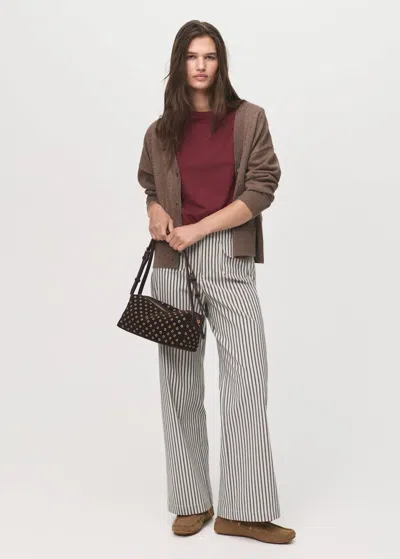 Mango Trousers Ecru In Sand