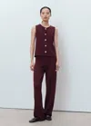 Mango Knit Pants With Elastic Waist In Black