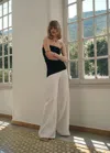Mango Long Flared Trousers In White