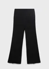 Mango Long Flared Trousers In Black