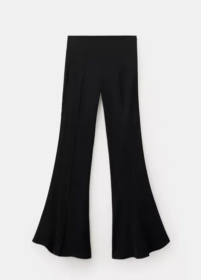 Mango Pantalon Flare Taille Haute In Black