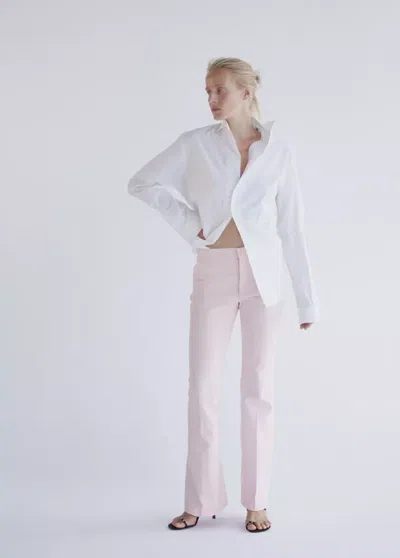 Mango Pantalon Flare Taille Normale In Rose Pastel