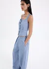 Mango Pantalon Fluide À Rayures In Blue