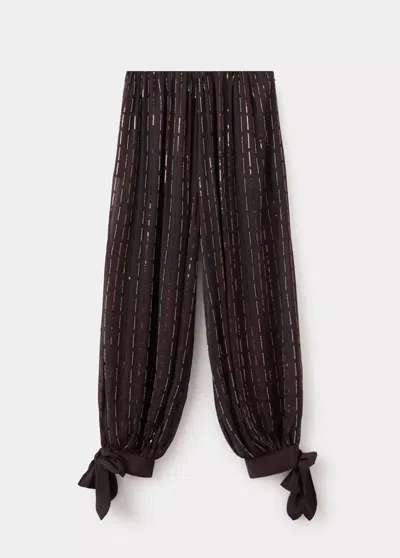 Mango Pantalon Foldi In Marron