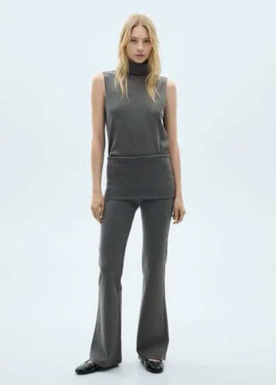 Mango Pantalon Gris - Femme - L -