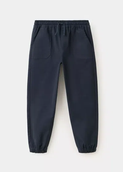 Mango Kids' Pantalon Jogger Coton In Blue