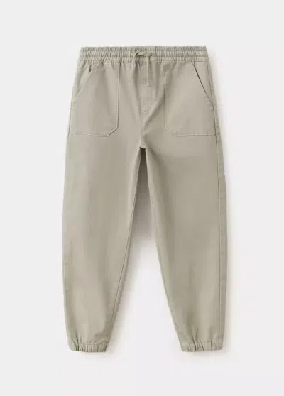 Mango Kids' Pantalon Jogger Coton In Brown