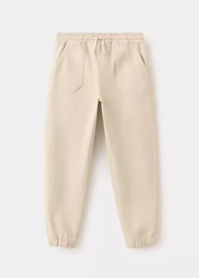 Mango Kids' Pantalon Jogger Coton In Sand