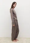 Mango Fluid Cotton Jogger Trousers Coffee In Brown