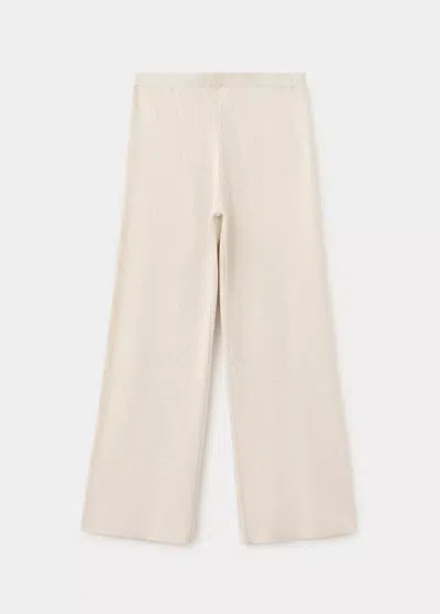 Mango Kids' Pantalon Maille Coton In Sand