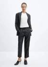 Mango Leather-effect Elastic Waist Trousers Black In Noir