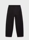 Mango Paper Bag Cotton Trousers Black