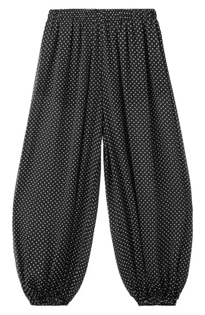 Mango Pantalon Polka Dot Balloon Pants In Black