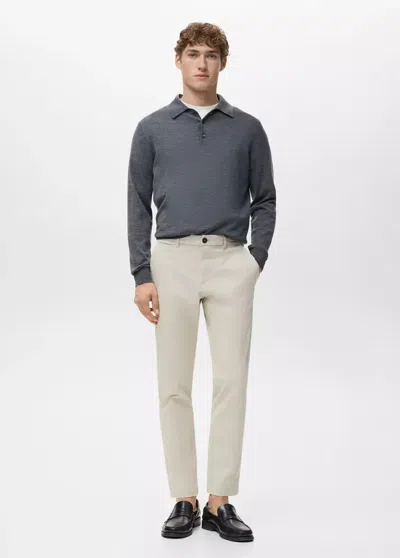 Mango Pantalon Prato Chino Cropped Tapered In Sand