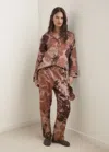Mango Pyjama Bottoms With Blurred Print Brown In Brown