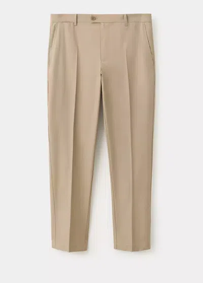 Mango Regular-fit Lyocell-cotton-blend Pants In Brown