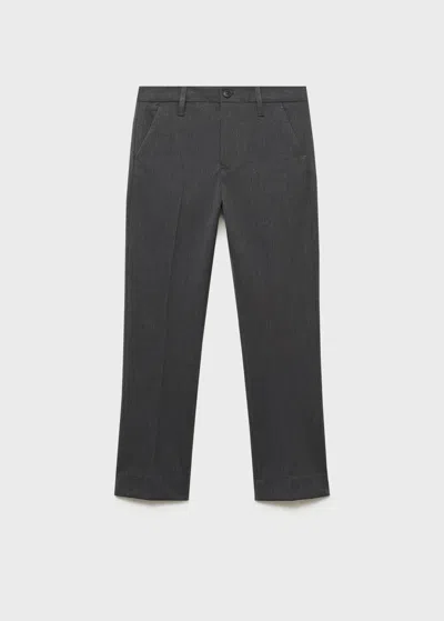 Mango Kids' Crop Skinny Trousers Dark Heather Grey In Gris Chiné Foncé