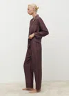 Mango Pantalon Soie Mûre - Femme - L -  In Burgundy