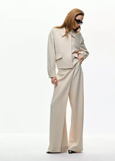 Mango Pantalon Tamar In Écru