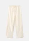 Mango Lace Trim Cotton Blend Pajamas In Neutral